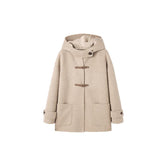 *US Final Sale* Women's Hoodie Neckline Wool Coat